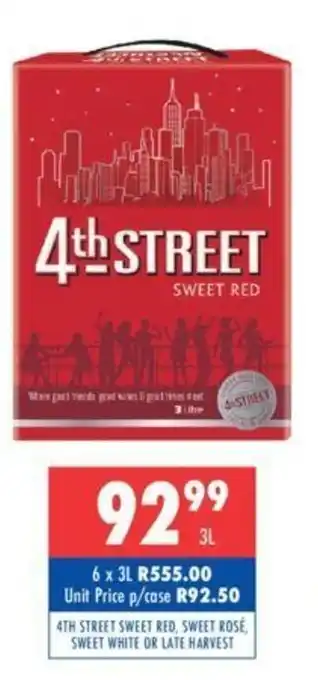 Ultra Liquors 4th Street Sweet Red/Rosé/White or Late Harvest 3L offer