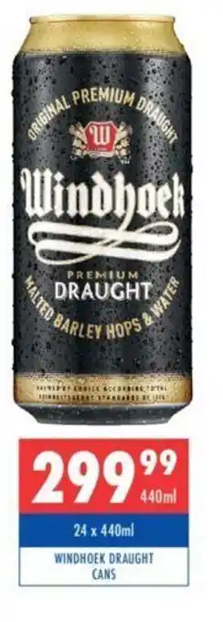 Ultra Liquors Windhoek Premium Draught Cans 440ml offer