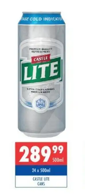 Ultra Liquors Castle Lite Beer 500ml offer