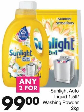 Save Sunlight Auto Liquid 1,5lt/Washing Powder 2kg offer