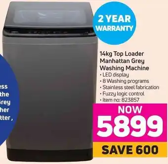 Game Top Loader Manhattan Grey Washing machine 14kg offer