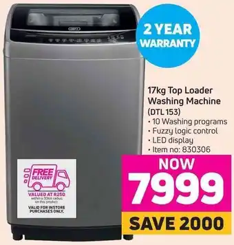 Game Top Loader Washing Machine 17kg offer