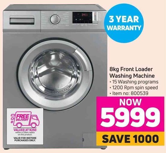 Front Loader Washing Machine 8kg offer at Game
