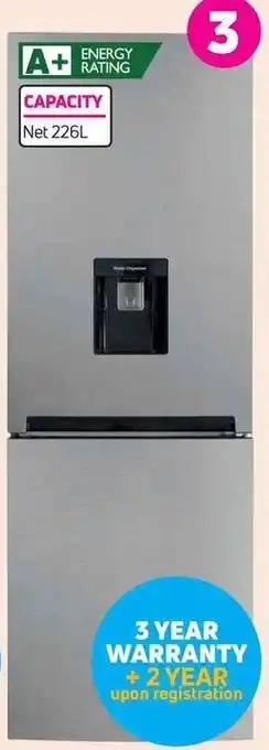 Game Combi Fridge Satin Metallic 226L offer