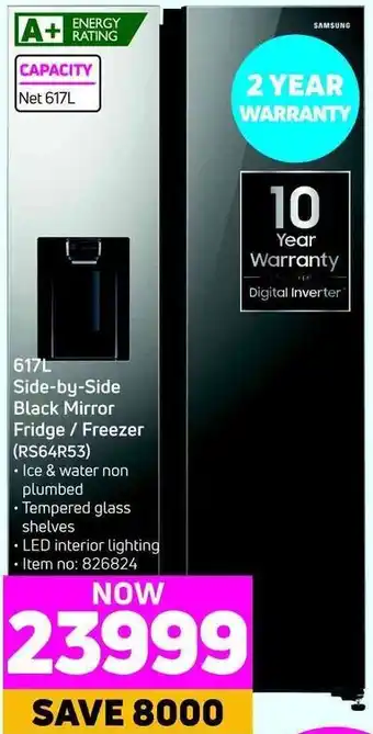 Game Side-by-Side Black Mirror Fridge/Freezer offer