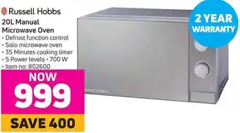 Game Russell Hobbs Manual Microwave Oven 20L offer