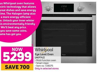 Game Whirlpool Eye Level Oven offer
