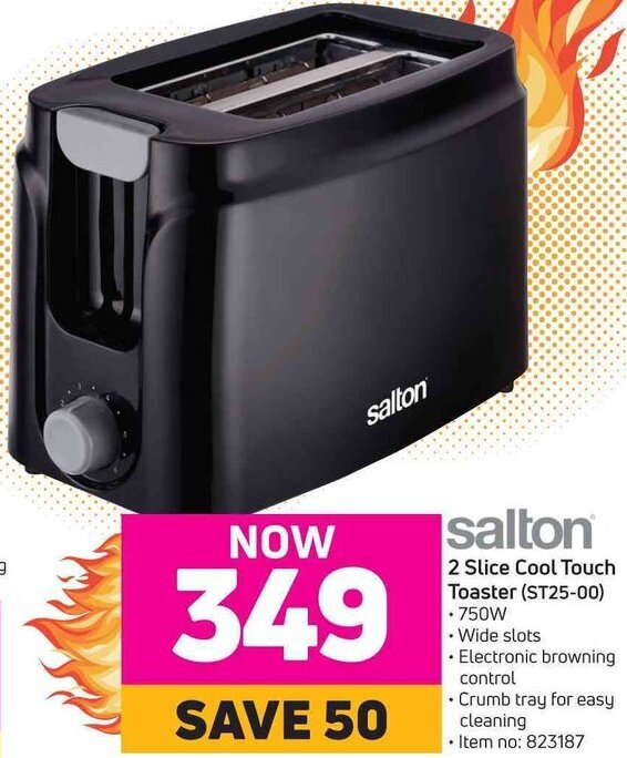Salton 2 Slice Cool Touch Toaster 750W offer at Game