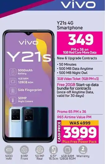 Game Vivo Y21s 4G Smartphone offer