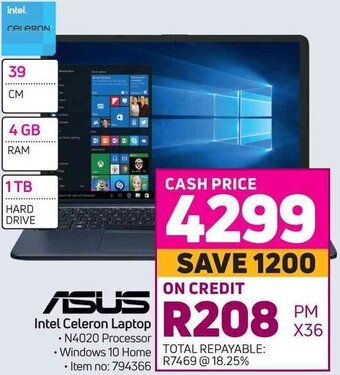 Game Asus Intel Celeron Laptop offer
