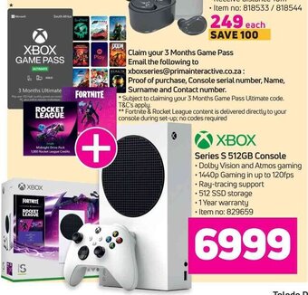 Game Xbox Series S 512GB Console offer