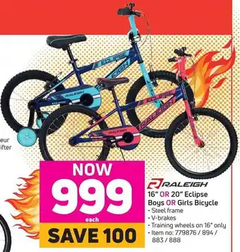 Raleigh Eclipse Bicycle Boys or Girls 16 or 20 offer at Game