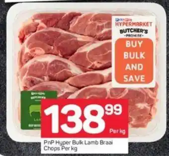 Pick n Pay PnP Hyper Bulk Lamb Braai Chops per kg offer