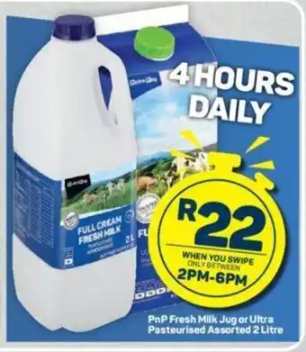 Pick n Pay PnP Fresh Milk Jug or Ultra Pasteurized Assorted 2 Litre offer