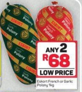 Pick n Pay Eskort French or Garlic Polony 1kg offer