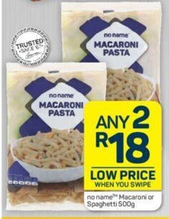 Pick n Pay No Name™ Macaroni or Spaghetti 500g offer