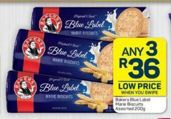 Pick n Pay Bakers Blue Label Marie Biscuits Assorted 200g offer