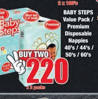 Boxer Baby steps nappies offer