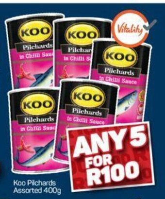 Pick n Pay Koo Pilchards Assorted 400g offer