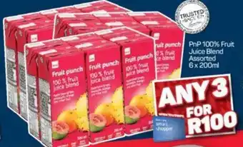 Pick n Pay PnP 100% Fruit Juice Blend Assorted 6 x 200 ml offer