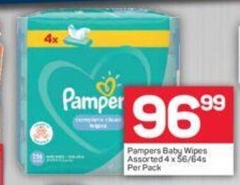 Pick n Pay Pampers Baby Wipes Assorted 4 x 56/64s per pack offer