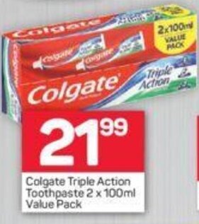 Pick n Pay Colgate Triple Action Toothpaste 2 x 100 ml Value Pack offer