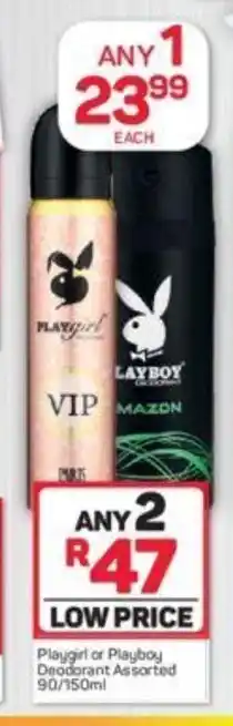 Pick n Pay Playgirl and Playboy Deodorant Assorted 90/150 ml offer