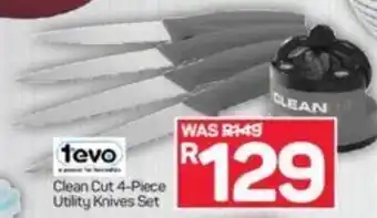 Tevo Clean Cut 4-Piece Utility Knives Set