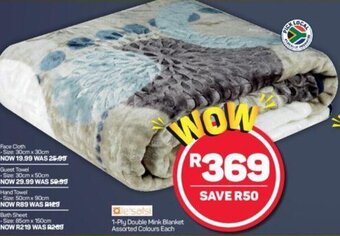 Pick n Pay 1-ply Double Mink Blanket Assorted Colours each offer