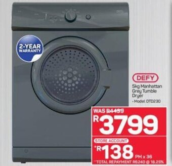Pick n Pay DEFY - 5kg Manhattan Grey Tumble Dryer offer