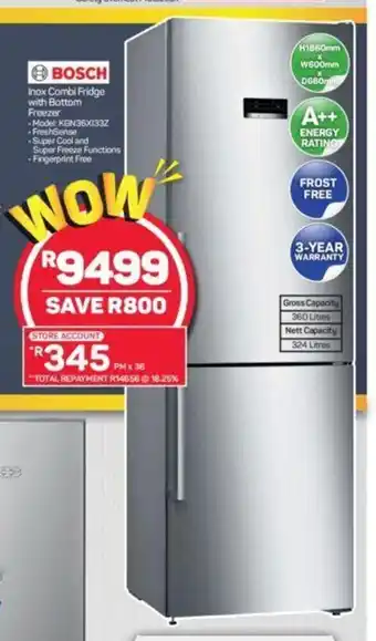 Pick n Pay Bosch - Inox Combi Fridge with Bottom offer