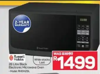 Pick n Pay Russell Hobbs - 28 Litre Black Electronic Microwave Oven offer