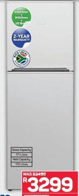 Pick n Pay KIC - White Fridge with Top Freezer offer