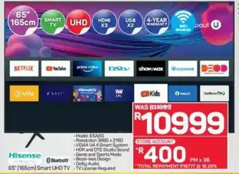 Pick n Pay Hisense - 65" (165cm) Smart UHD TV offer