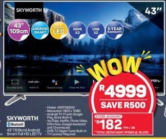 Pick n Pay Skyworth - 43" (109cm) Android Smart Full HD LED TV offer