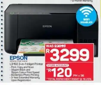 Pick n Pay Epson - L3150 3-in-1 Inkjet Printer offer