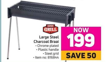 Game Expert Grill Large Steel Charcoal Braai offer