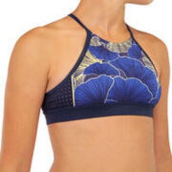 Girl's surf swimsuit crop top baha 900 - blue