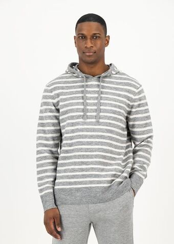 Striped soft knit hoodie