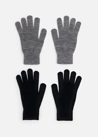 Basic knit gloves 2 pack