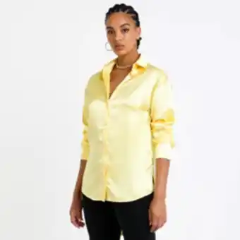 The FIX Women's yellow oversized satin shirt offer