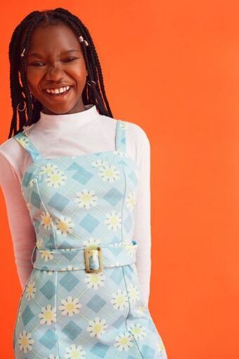 MRP Check pinafore dress offer