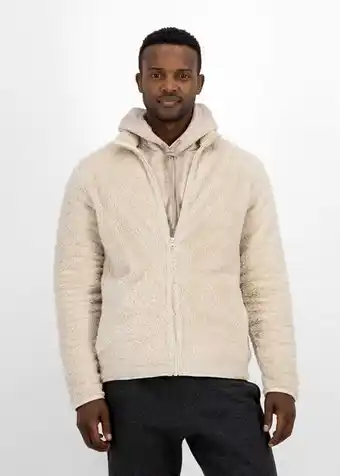 Zipped funnel neck sherpa jacket
