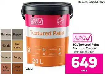 Textured Paint Assorted Colours 20L