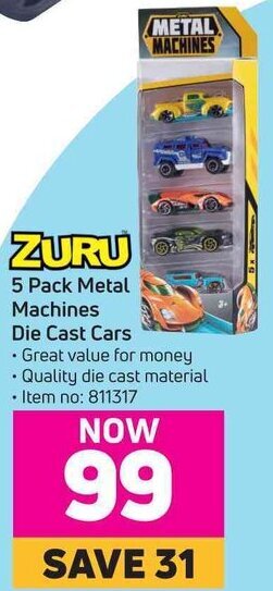 Game Zuru 5 Pack Metal Machines Die Cast Cars offer