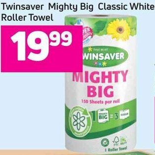 Game Twinsaver Mighty Big Classic White Roller Towel offer