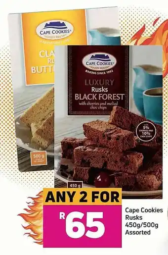 Game Cape Cookies Rusks 2 x 450g/500g offer