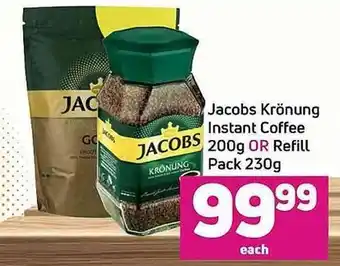 Game Jacobs Krönung Instant Coffee 200 or Refill Pack 230g offer