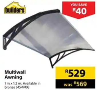 Builders Multiwall Awning 1m x 1.2m