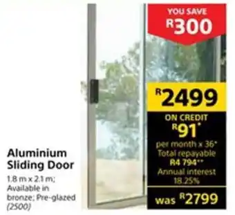 Builders Express Aluminum Sliding Door 1.8m x 2.1m offer